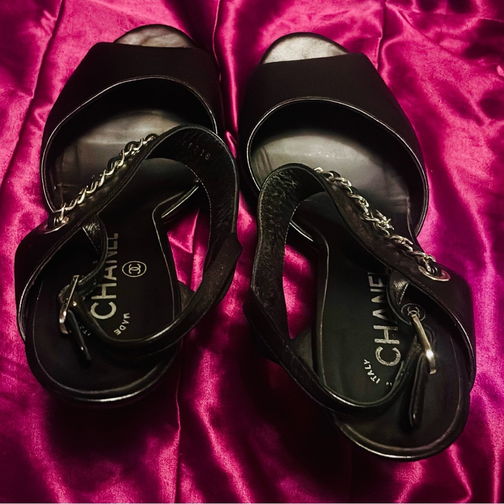 CHANEL CC CHARM CHAINED STRAPPY SANDALS - Picture 11 of 12